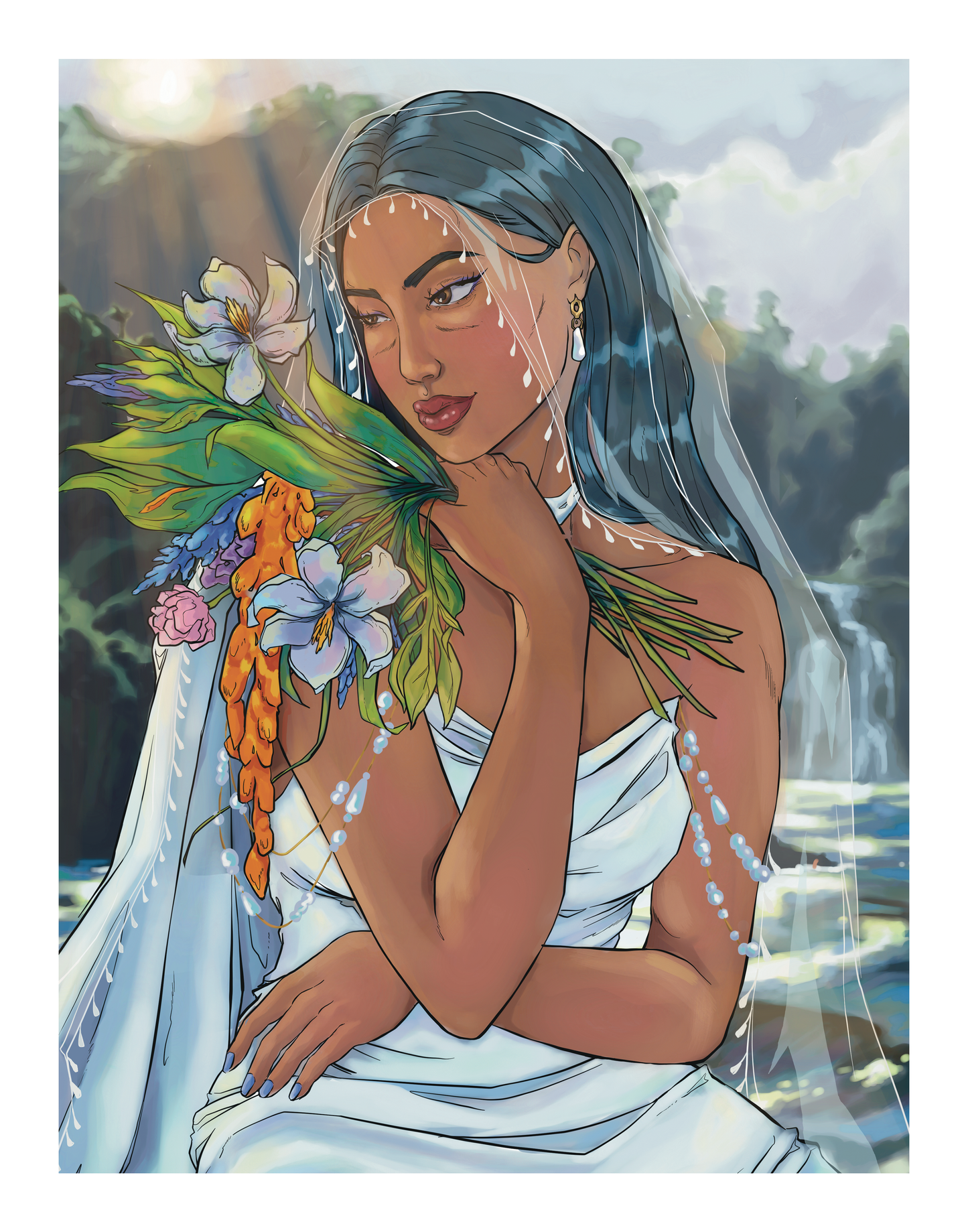 By the water