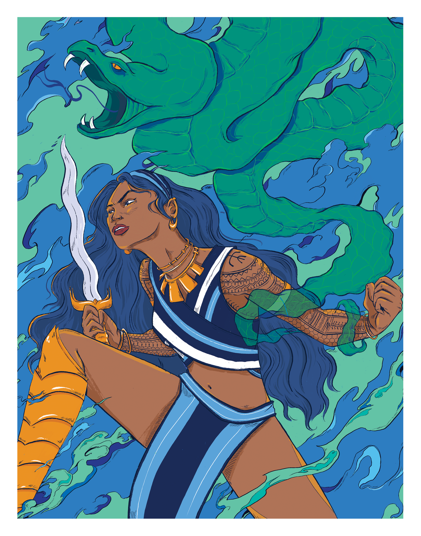 Filipina Warrior I - Blue